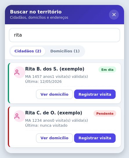 Buscar no território