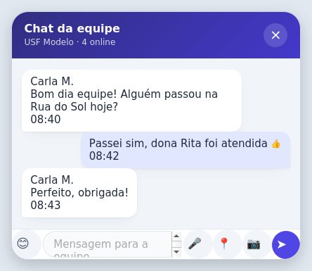 Chat da equipe
